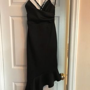 asos scuba cami pephem midi dress